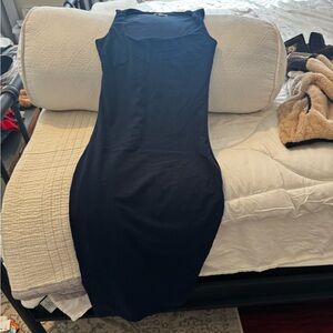 Reformation Superdown Navy Sleeveless Dress